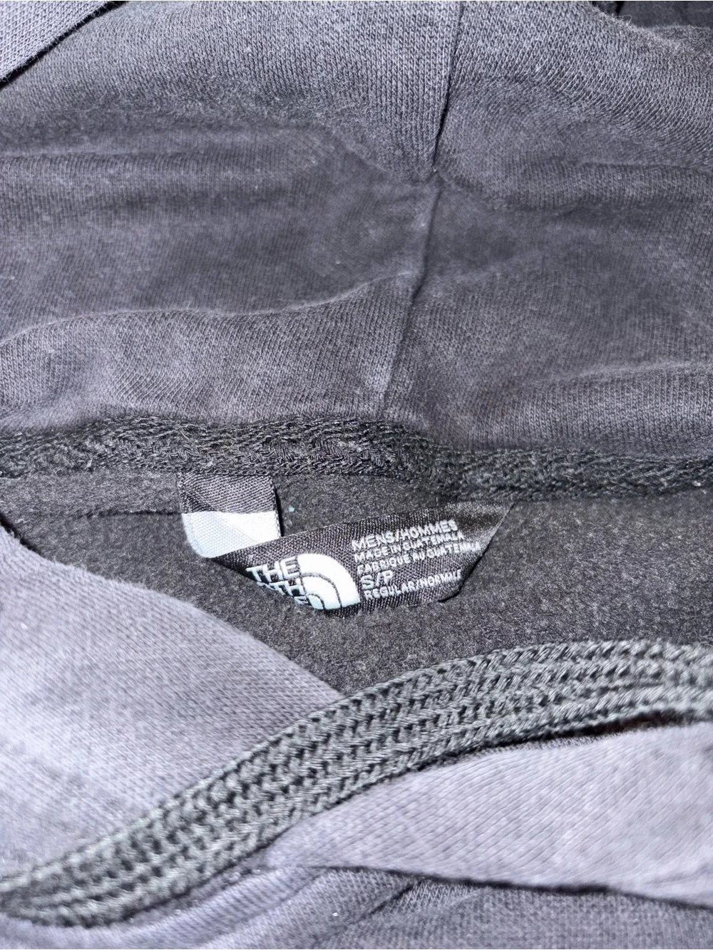 The North Face Black Crewneck Hoodie with White Logo Back Print
